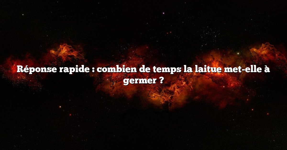 Réponse rapide : combien de temps la laitue met-elle à germer ?